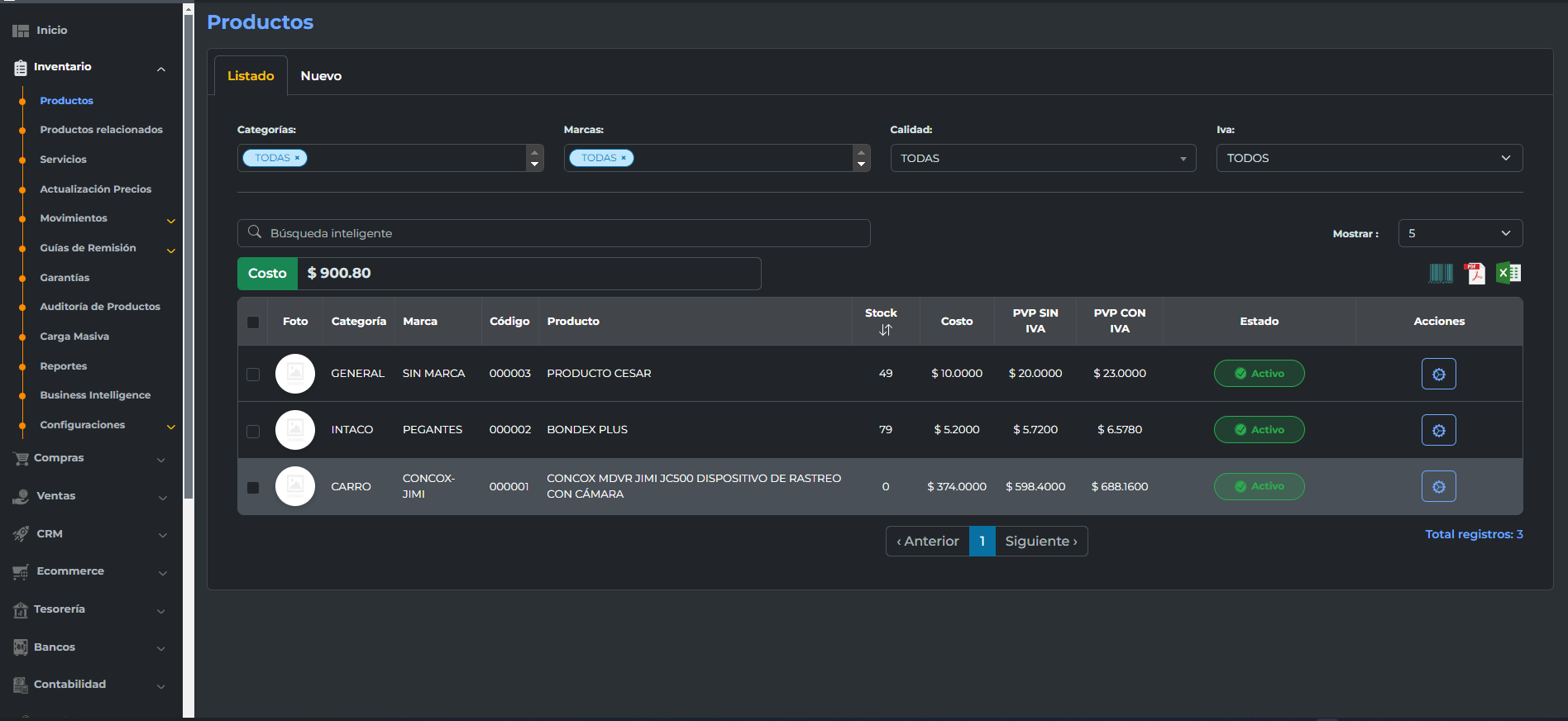 Software de inventarios
