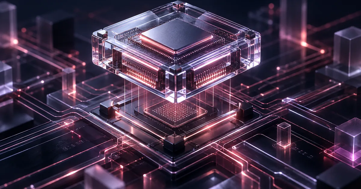 Procesador de cristal sobre circuitos conectados